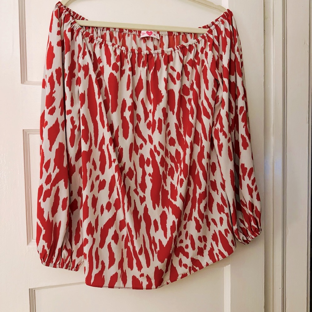Buddy Love Top | Red Animal Print | off-the-shoulder